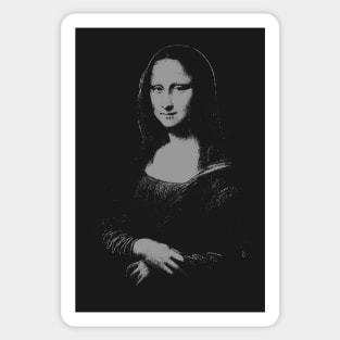 Grey Gray Mono Color Mona Lisa Sticker